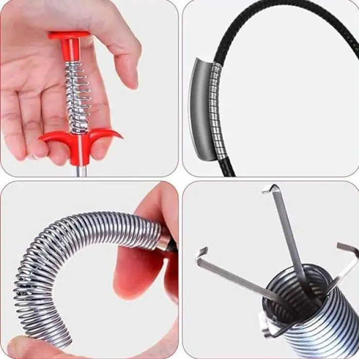 Drain Cleaning Tool - Wire Spring Sink Cleaning Stick