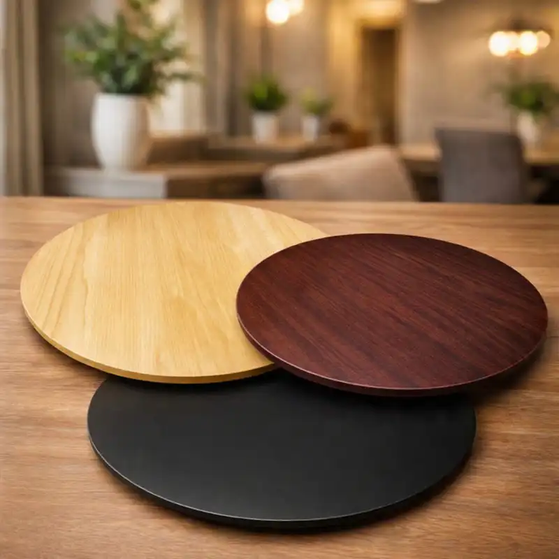 360° Wooden Rotating Serving Tray for Dining Table – Large Wood Lazy Susan Turntable